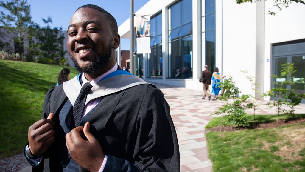 Jonathan Kankolongo, GCU graduate and successful Advanced Higher Hub pupil