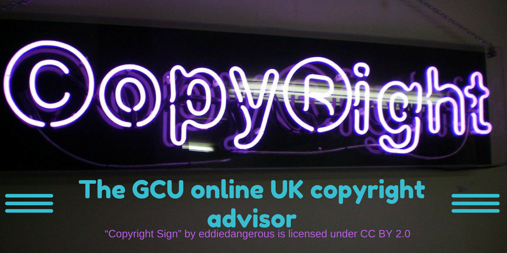 Logo for GCU online UK copyright advisor