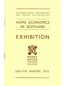 Cover of programme for Exhibition held at Moray House Training College from 12th-17th August 1953