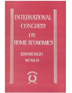 Cover of handbook for International Congress on Home Economics, Edinburgh 1953 (date given in roman numerals)