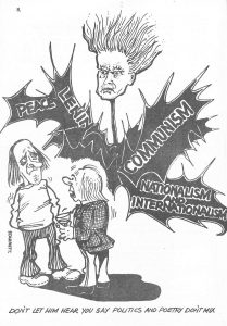 Example of a political cartoons by Bob Starrett discussed in the blog. 